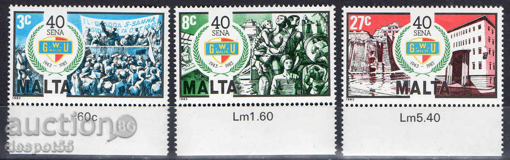 1983. Malta. 40. United Workers' Organization.