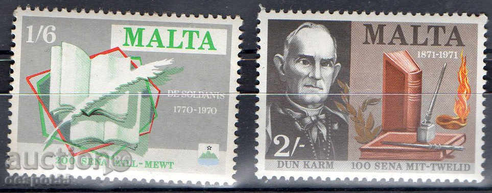 1971. Malta. Various 100th anniversaries.