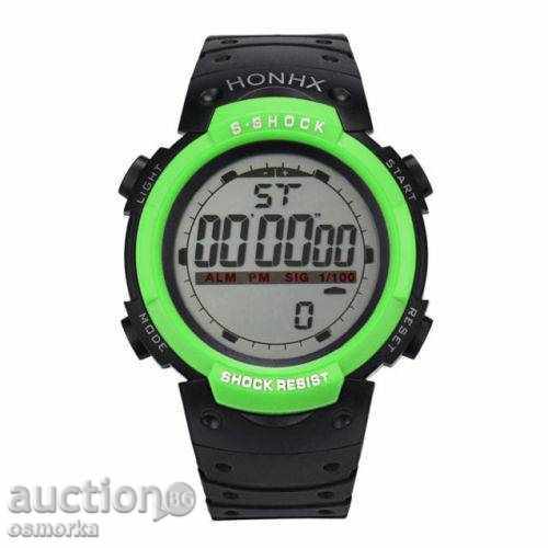 Нов спортен часовник хронометър и други функции зелен