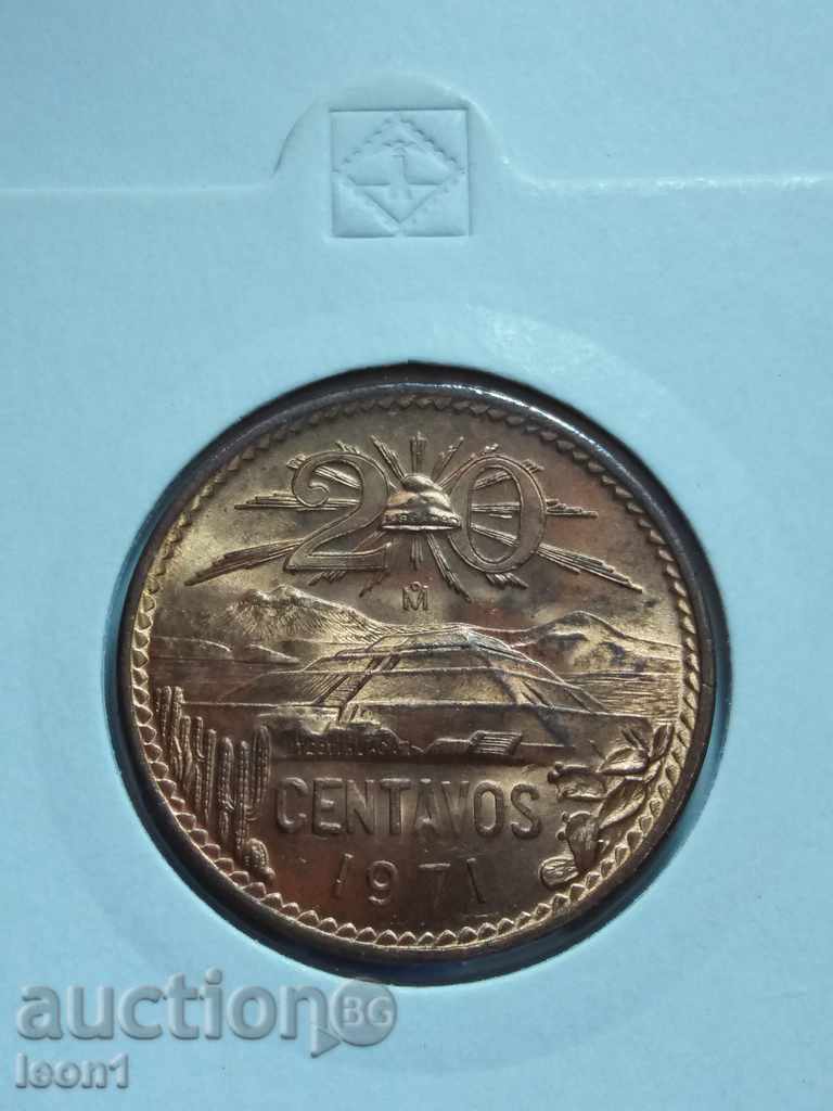20 centavos 1971 Мексико
