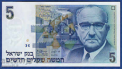 Israel 5 Sheqalim P 52 a 1985 UNC Levi Eshkol