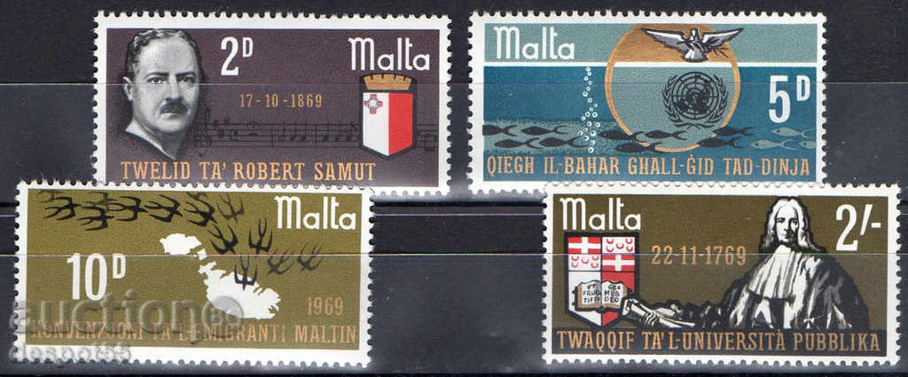 1969. Malta. Diferite aniversari.