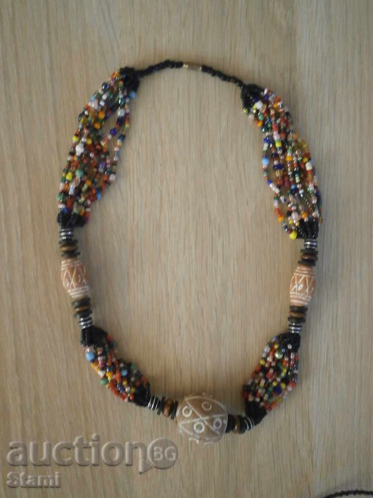 Auction Traditional African necklace - a combination of sand beads Auction Traditional African necklace - a combination of sand beads