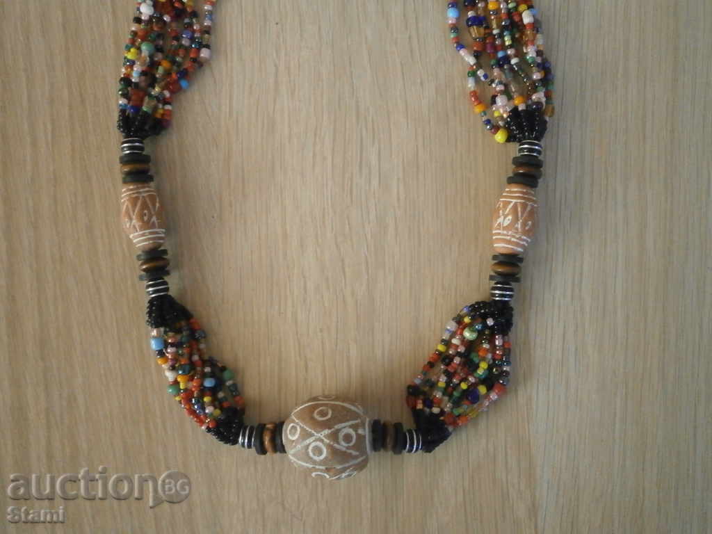 Traditional African necklace - a combination of sand beads - 5 Traditional African necklace - a combination of sand beads - 5