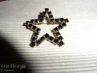 BROSHER star with black stones 40/3 mm WONDERFUL!
