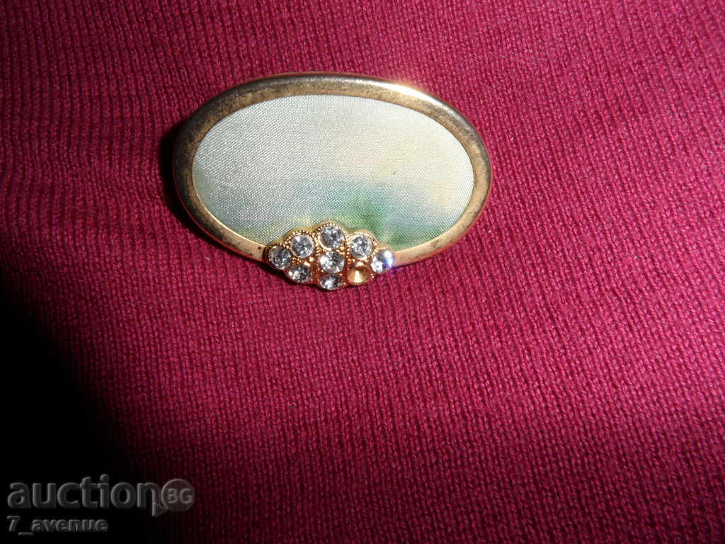 BROOCH with stones 42 / 28 mm IT'S WONDERFUL!