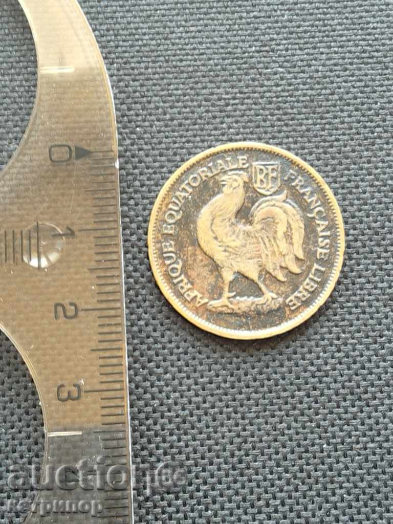 Auction 1 franc 1943 French Equatorial Africa Auction 1 franc 1943 French Equatorial Africa