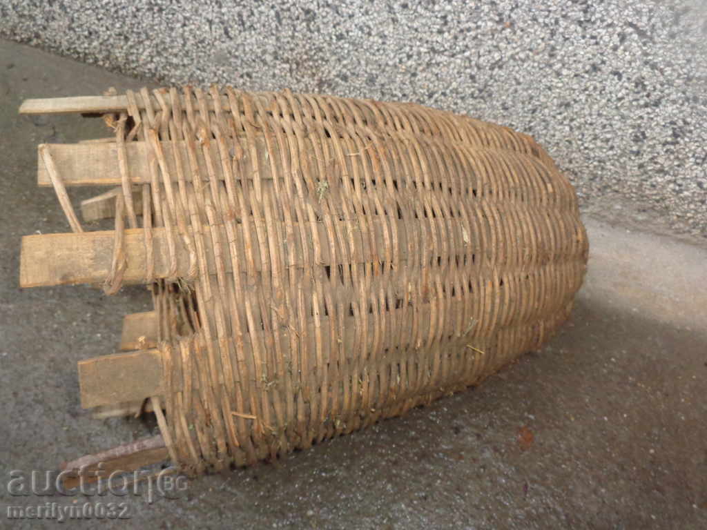 Very old knit hive threshing basket wooden basket primitive - 6 Very old knit hive threshing basket wooden basket primitive - 6