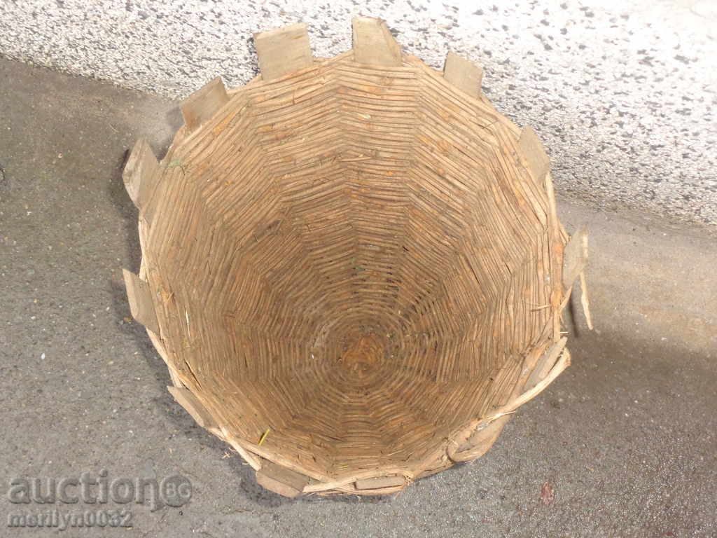 Very old knit hive threshing basket wooden basket primitive - 7 Very old knit hive threshing basket wooden basket primitive - 7