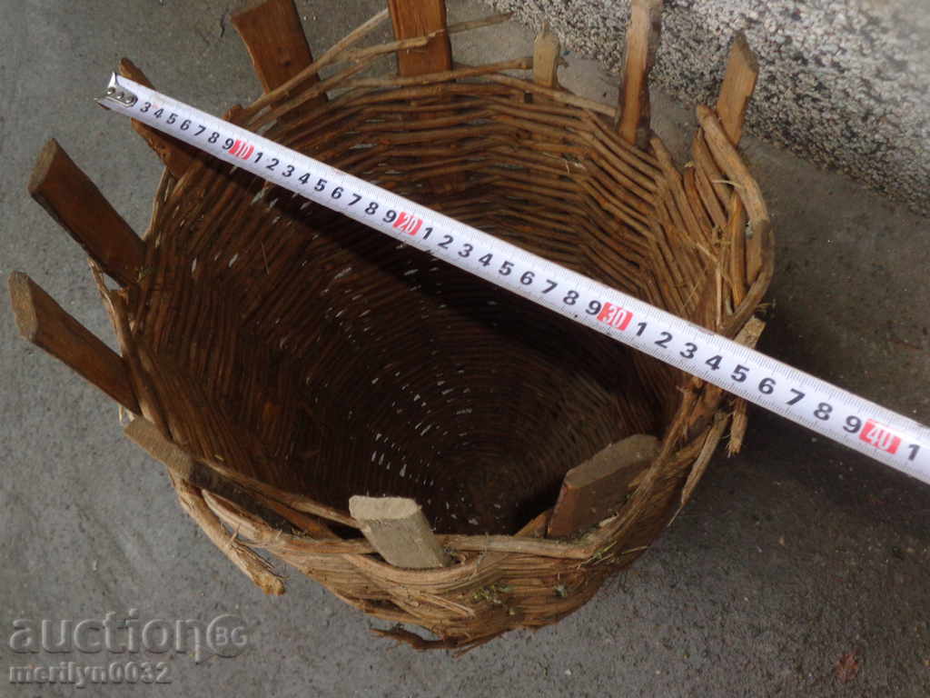 Very old knit hive threshing basket wooden basket primitive - 6 Very old knit hive threshing basket wooden basket primitive - 6