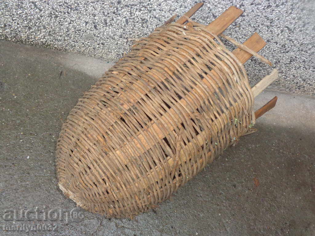 Very old knit hive threshing basket wooden basket primitive - 7 Very old knit hive threshing basket wooden basket primitive - 7