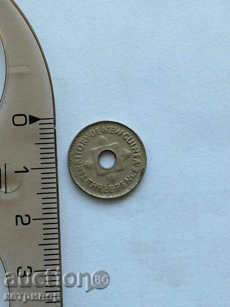 3 pence Noua Guinee 1944