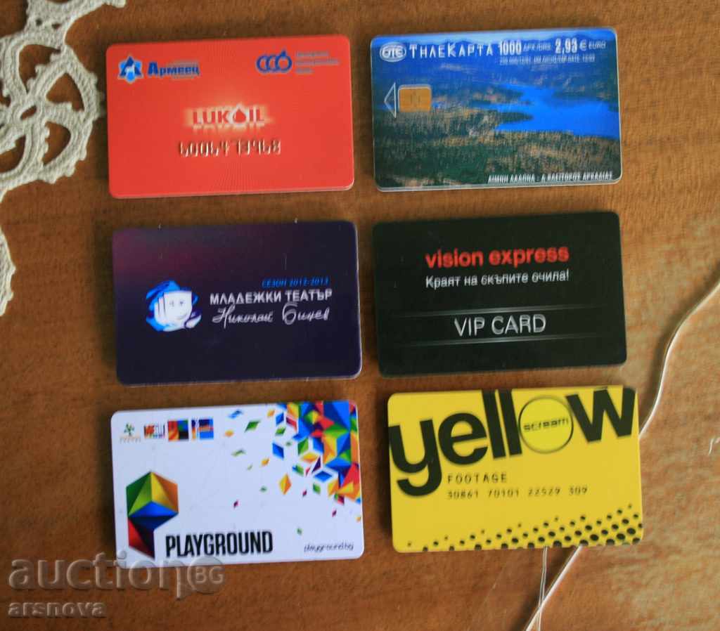 Customer plastic cards 6 pcs, lot 5