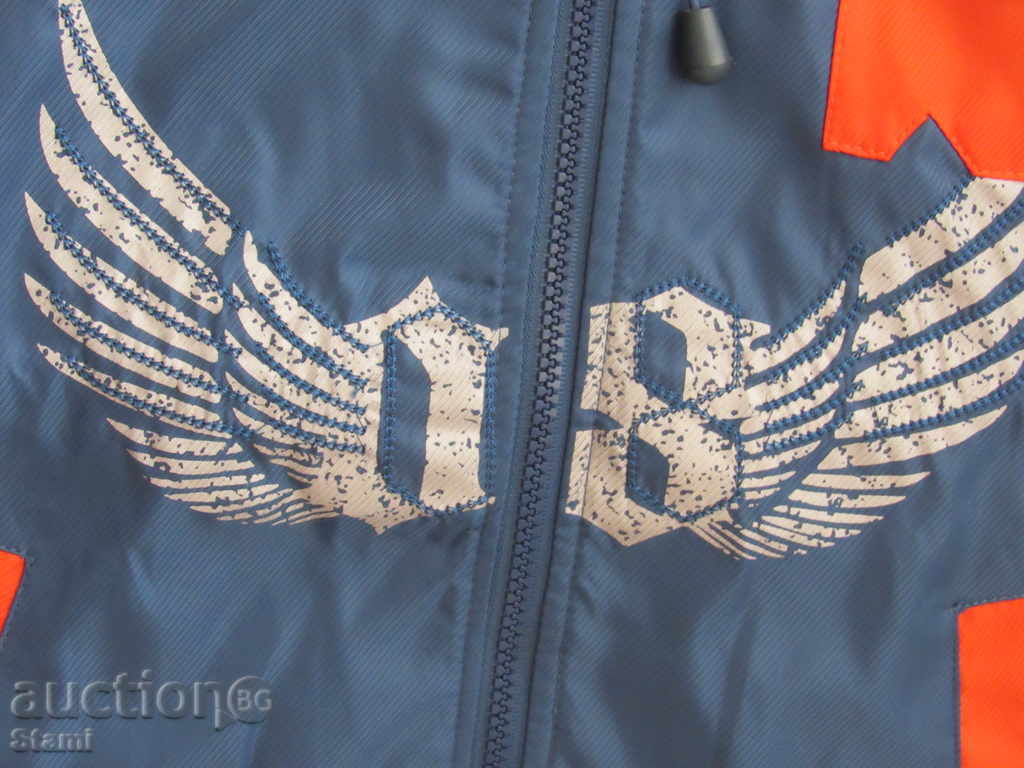 Аукцион Ефектно спортно пролетно яке в синьо и оранжево размер 12, н