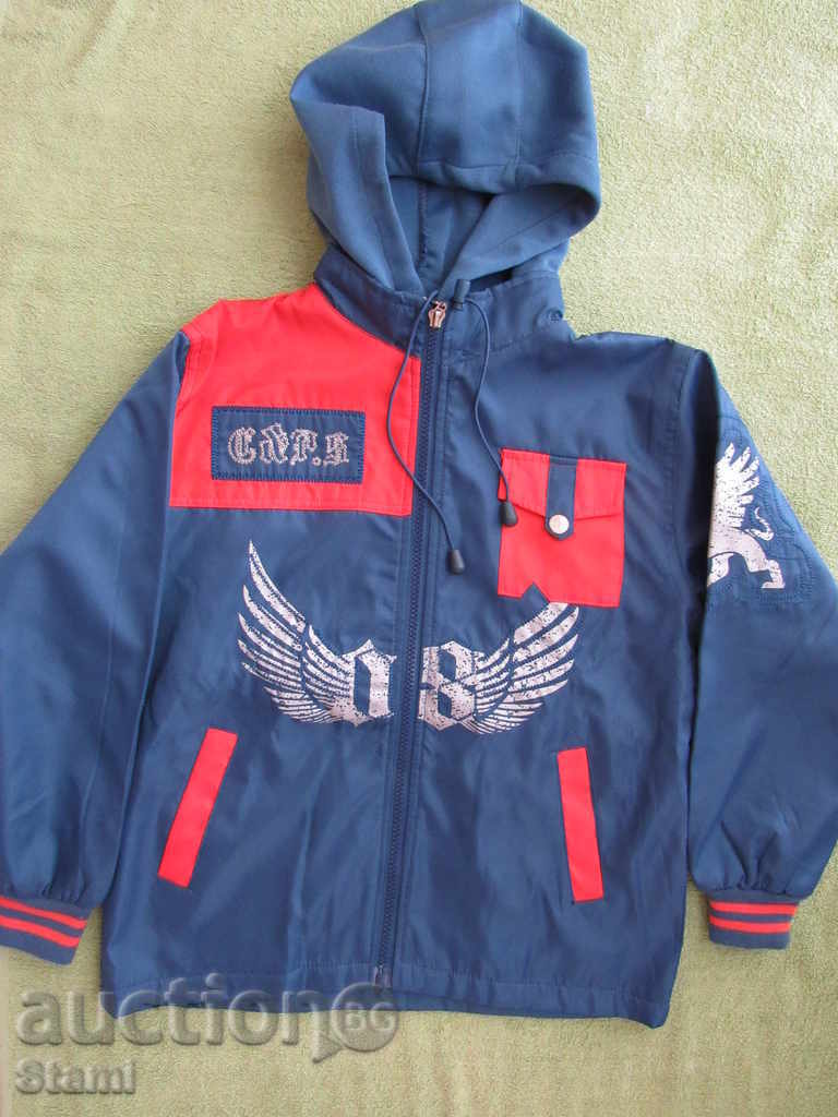 Effective sports spring jacket in blue and orange size 12,