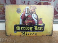 Метална табела бира Hertog Jan Холандска бира крал корона ме