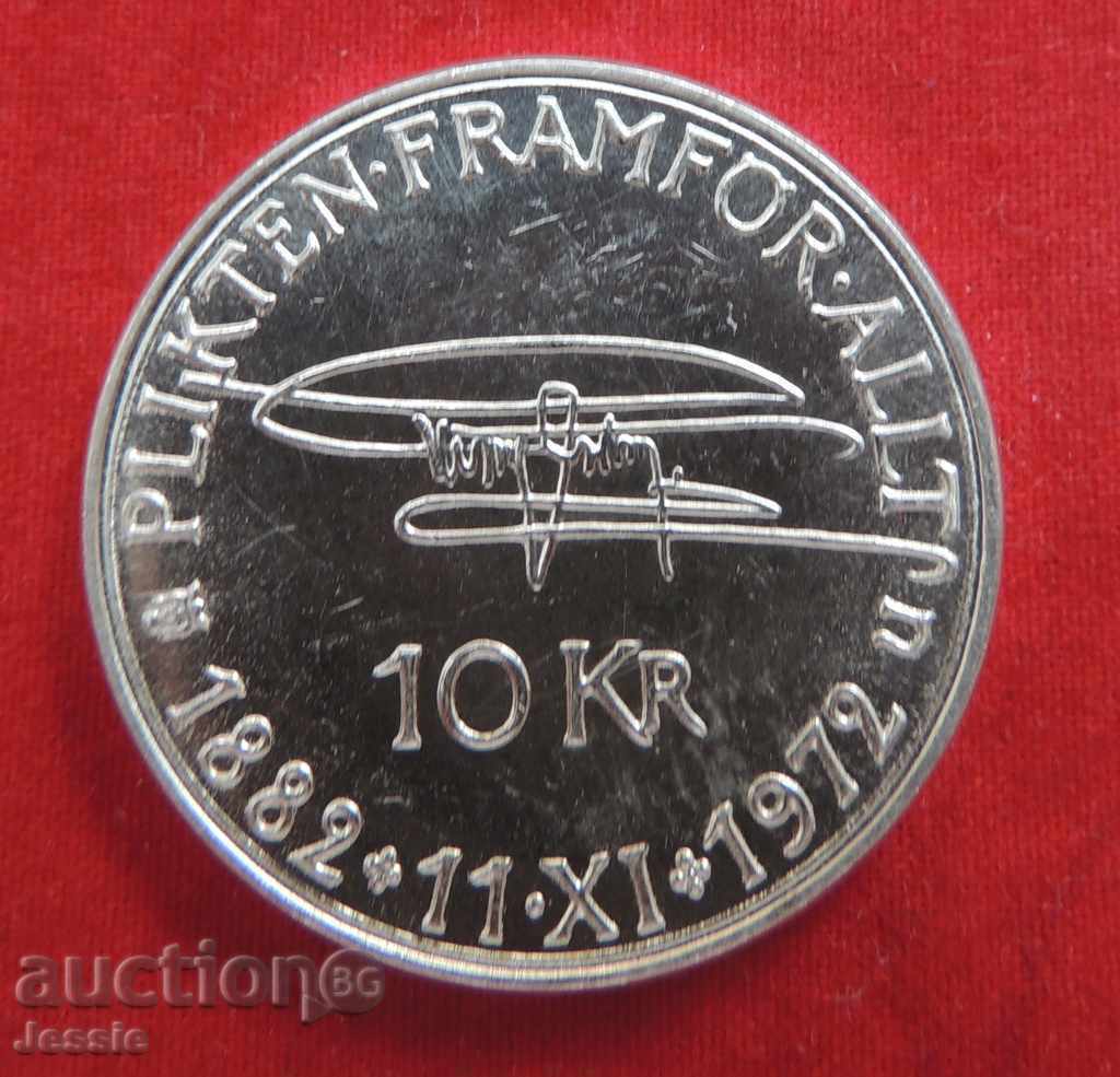 10 kroner Sweden 1972 silver EF+ QUALITY