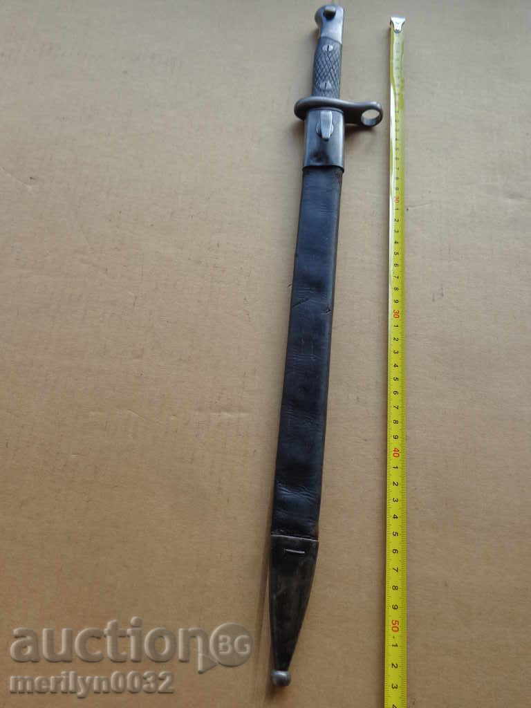 Știc, cuțit, baionetă cu teacă de piele, iatagan de artilerie cu preț 519.00 BGN | € 265.36 Știc, cuțit, baionetă cu teacă de piele, iatagan de artilerie cu preț 519.00 BGN | € 265.36