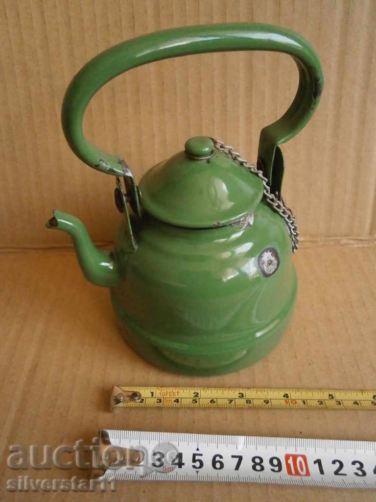 a small enamel teapot