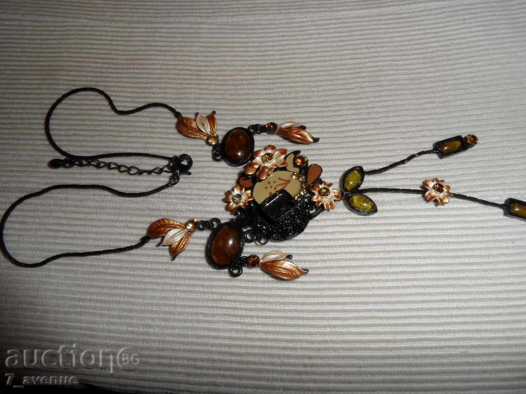 COLIER savuroasă, chihlimbar 32 cm