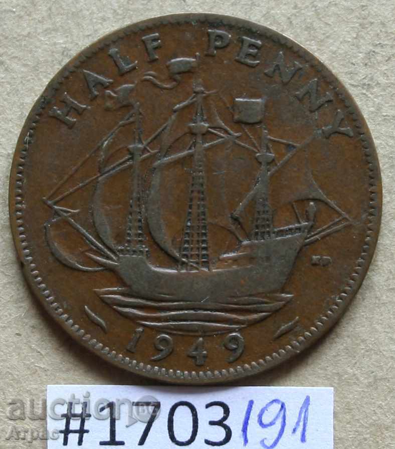 1/2 penny 1949 - Marea Britanie -