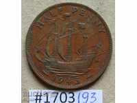 1/2 penny 1945 - Marea Britanie -