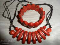 NECKLACE and BRACELET made of coral 40/4 cm, width 25mm