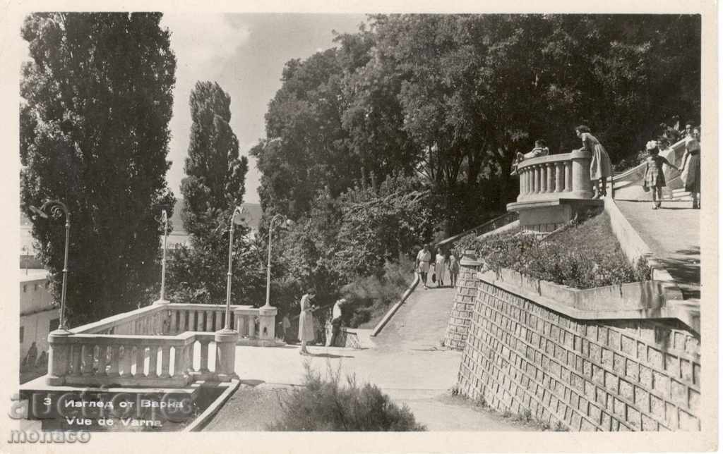 Old postcard - Varna, the stairs to the baths