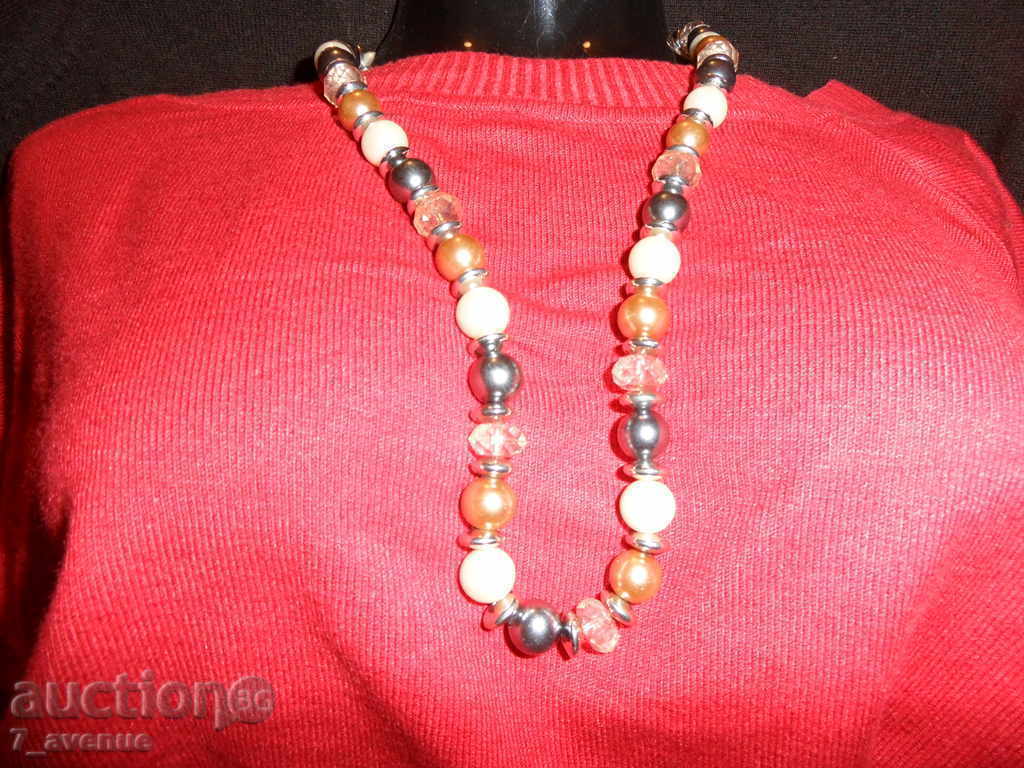 Auction  NECK and Bracelet from 3 colors of pearls, length 58 cm / 11mm, LUXURY