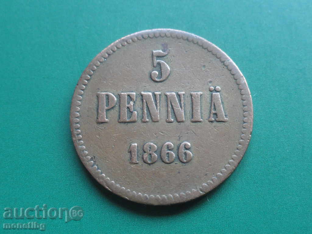 Auction Russia (for Finland) 1866 - 5 pennia (UNC) Auction Russia (for Finland) 1866 - 5 pennia (UNC)