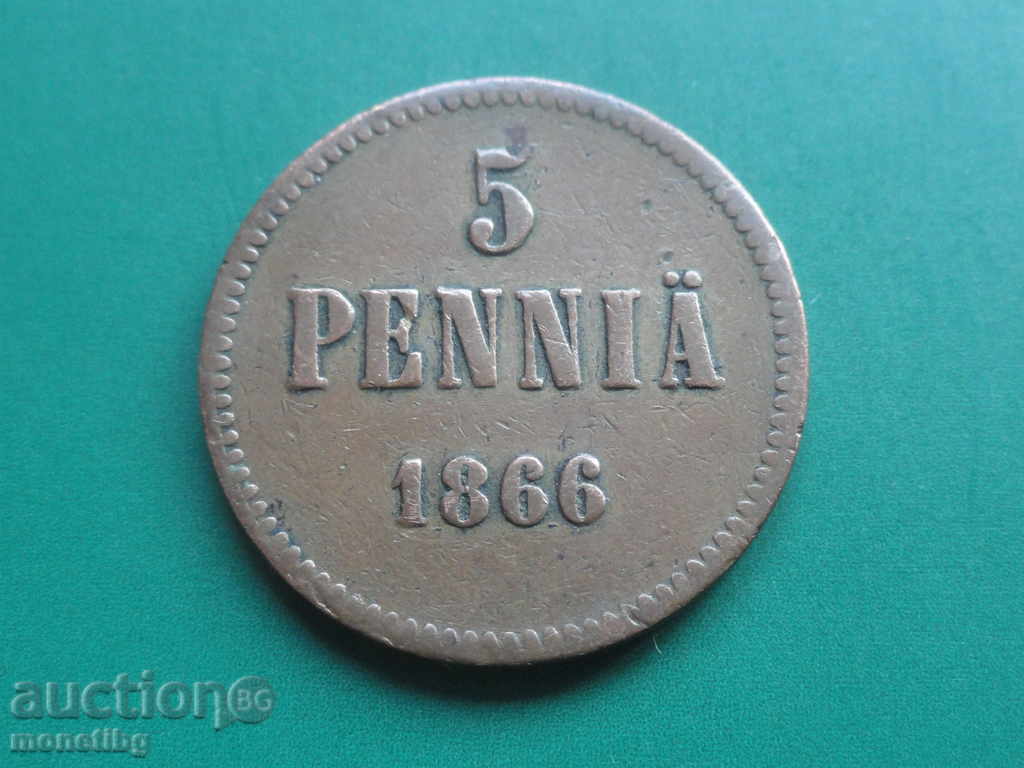 Russia (for Finland) 1866 - 5 pennia (UNC)