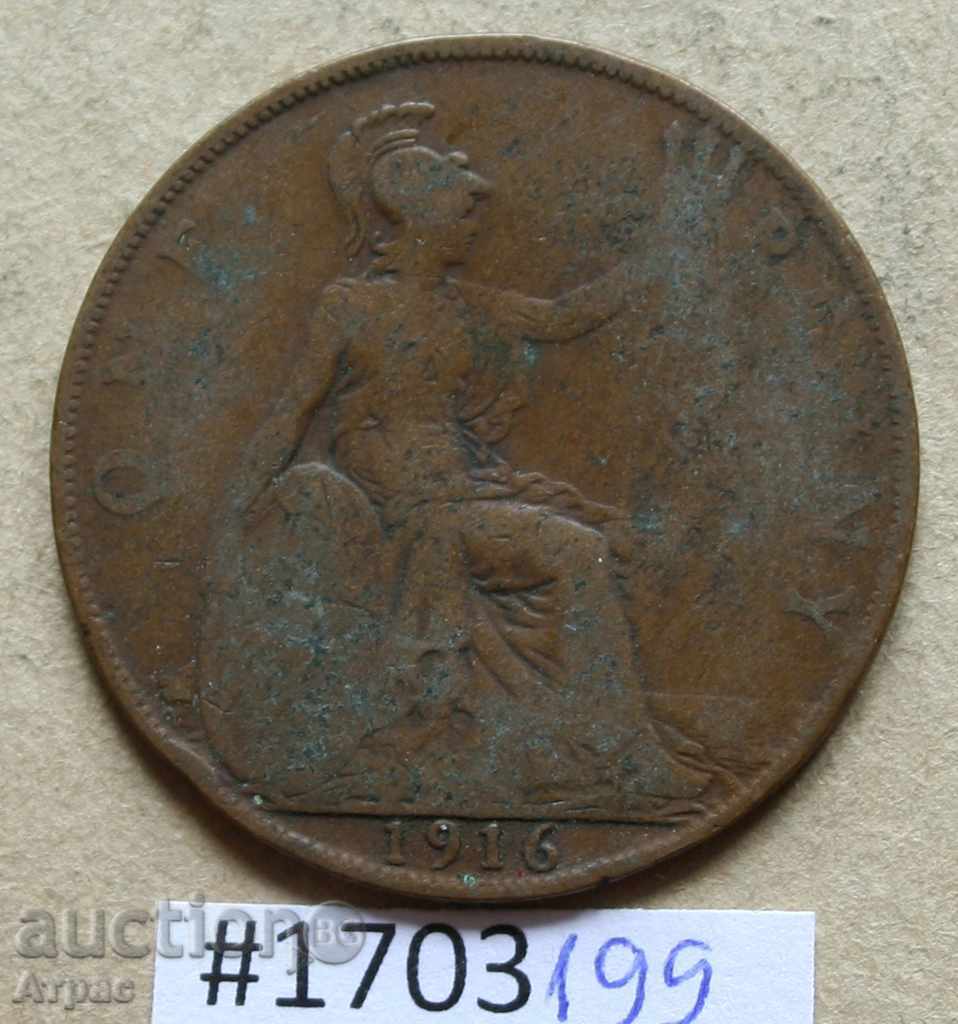1 penny 1916 - Great Britain -