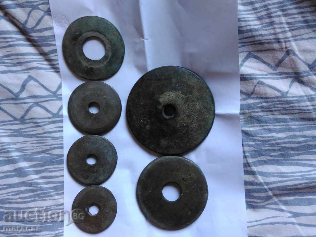 Old brass weights 19th century Old brass weights 19th century