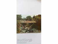 Пощенска картичка Сандански Въженият мост в парка 1987
