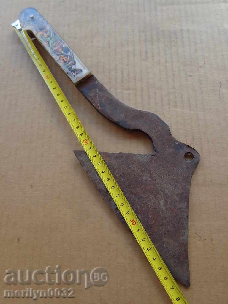 Old forged scythe, ax, hoop, knife, machete, blade with price 39.00 BGN | € 19.94 Old forged scythe, ax, hoop, knife, machete, blade with price 39.00 BGN | € 19.94