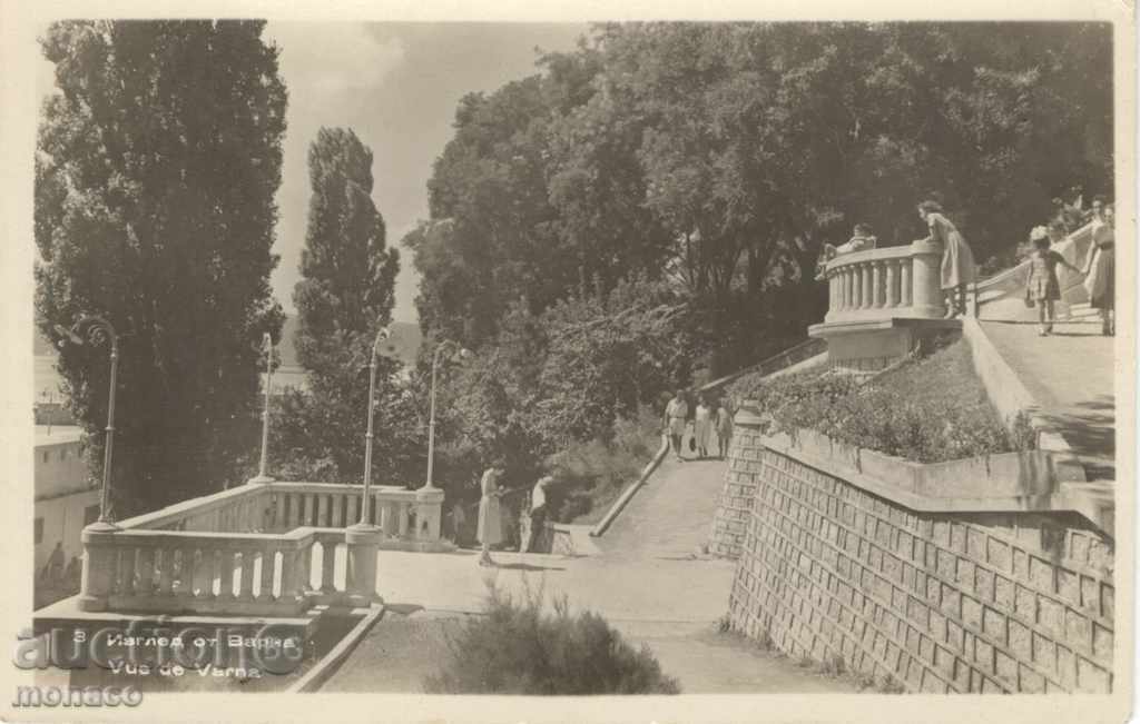 Old postcard - Varna, Stairs to the beach