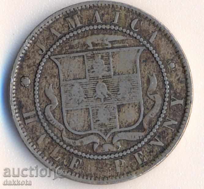 Island Jamaica 1/2 penny 1891 year, circulation 120 thousand