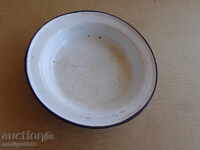 Емайлирана чиния, съд с емайл, паница, ранен соц