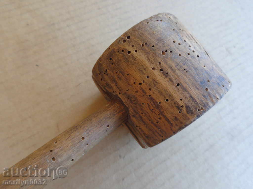 Delivery of Old wooden hammer tool, wooden 19th century Delivery of Old wooden hammer tool, wooden 19th century