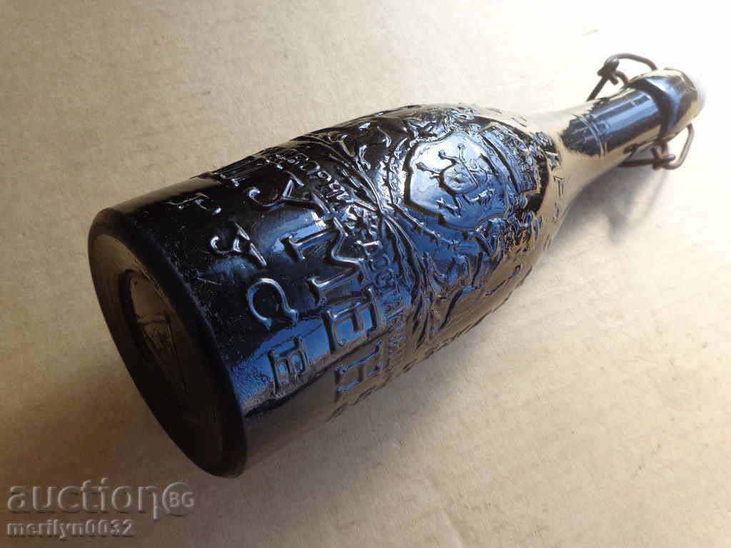 An old beer bottle of beer bottles with a stopper 1929years