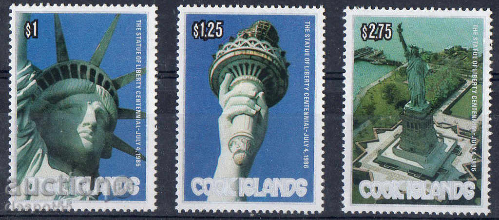 1986. Острови Кук . 100 г. на Статуята на Свободата.