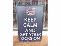 Metal signboard Route 66 Keep calm and get your kicks