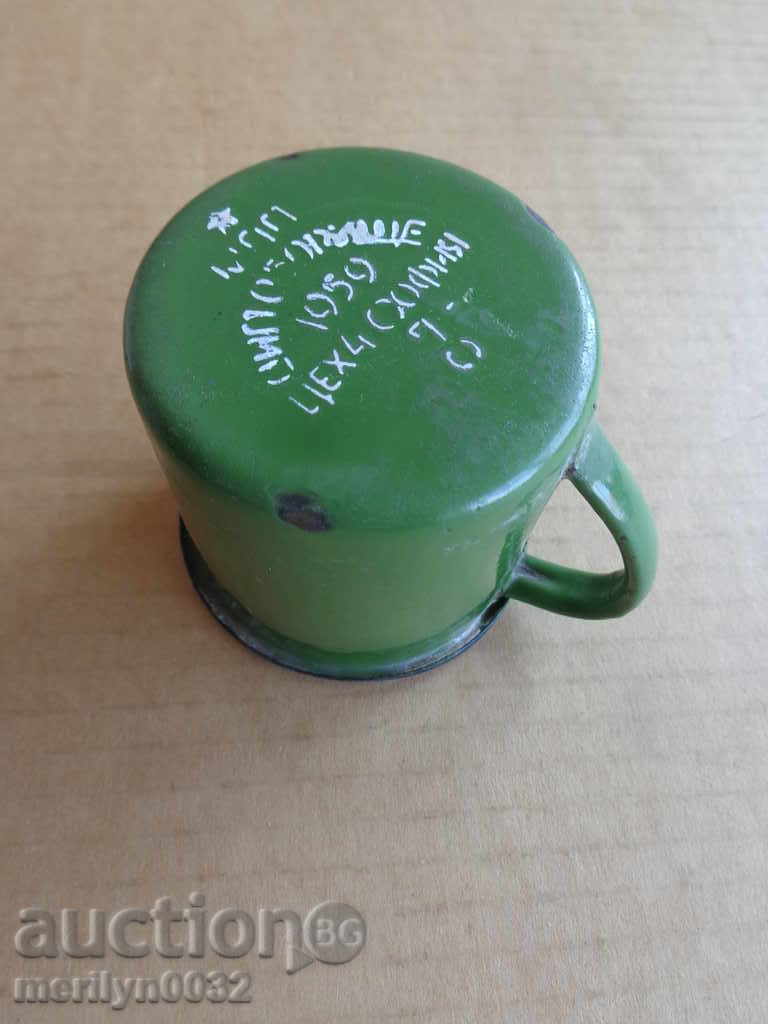 Delivery of An old pot with enamel, enamelled vessel, Bulgaria Delivery of An old pot with enamel, enamelled vessel, Bulgaria