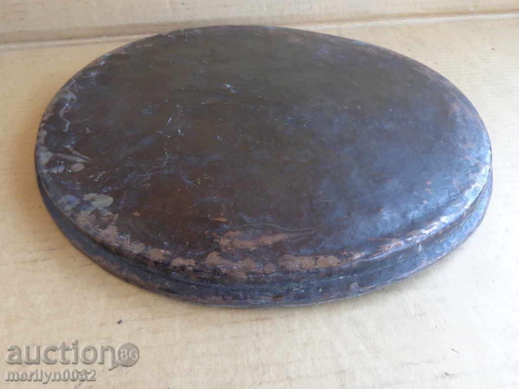 Tray with an inscription 1883 year old bakery pottery blue copper vessel - 5