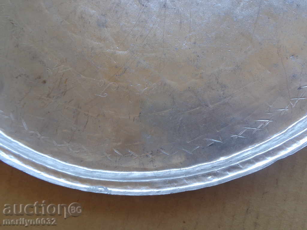 Tray with an inscription 1883 year old bakery pottery blue copper vessel - 7