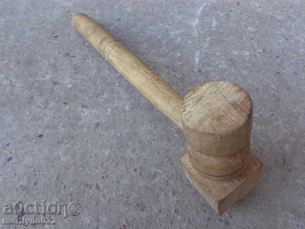 Old wooden big hammer, tool, wooden - 5 Old wooden big hammer, tool, wooden - 5