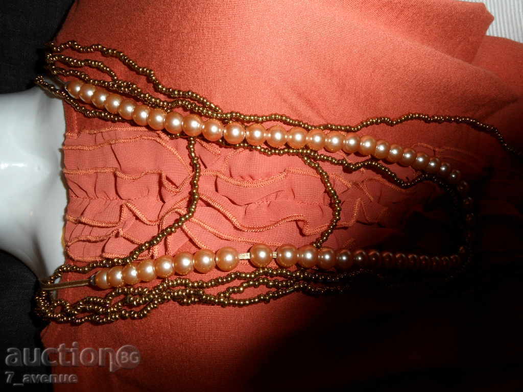 WHITE PILLOW AND PEARLS 5 ROW 50cm Wonderful! with price 49.00 BGN | € 25.05