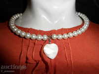 WHOLE pearls and heart mother of pearl 2 / 2cm