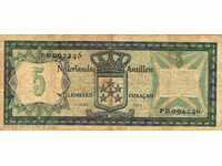 5 Gulden Dutch Antilles-Curacao 1972