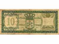 10 Gulden Dutch Antilles-Curacao 1972